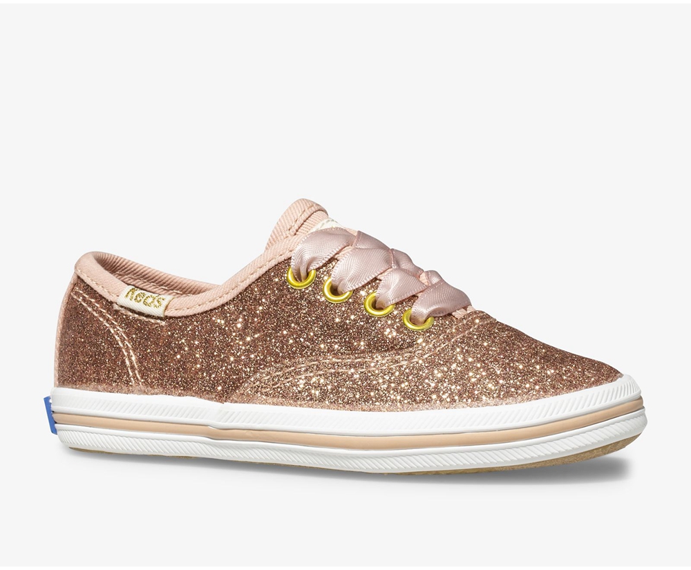 Zapatillas Keds Niños Rosas Doradas - Kate Spade New York Champion Glitter - 938-YDJPWS